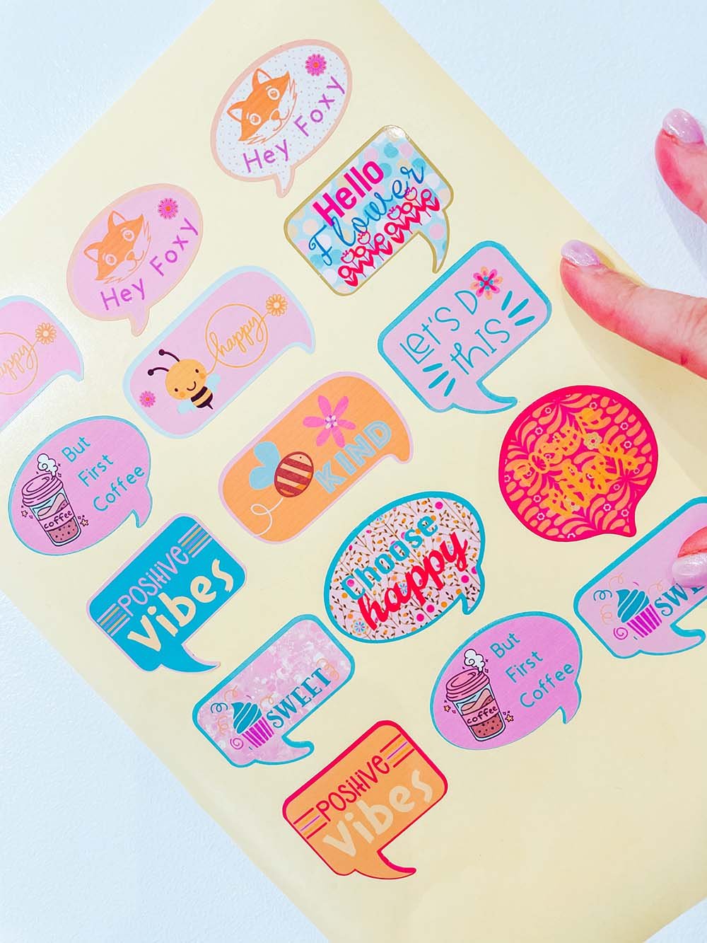 Free positivity stickers for print and cut