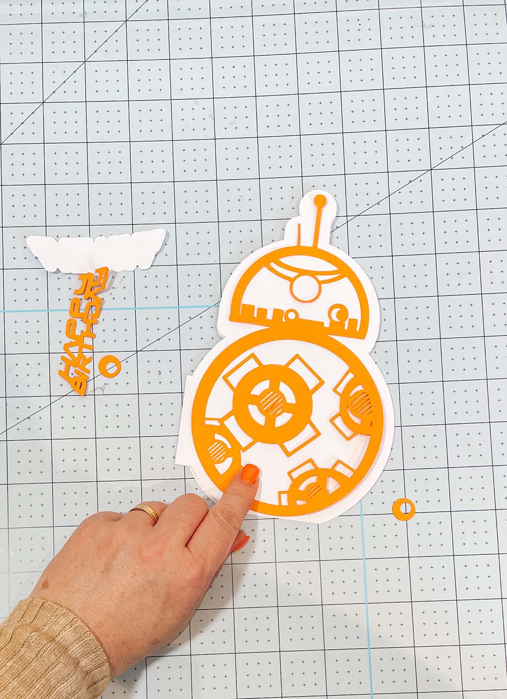 Stick your bb-8 Starwars image to the card