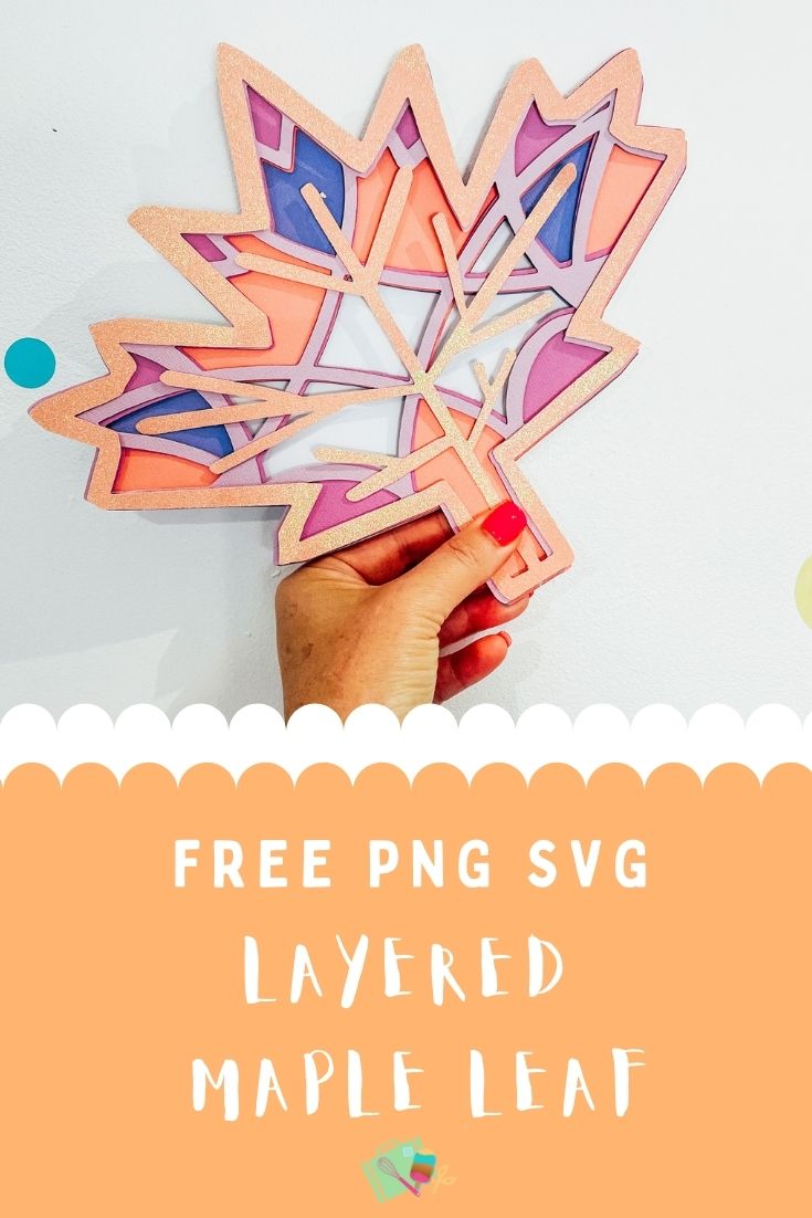 Free png svg layered maple leaf cut file for crafting