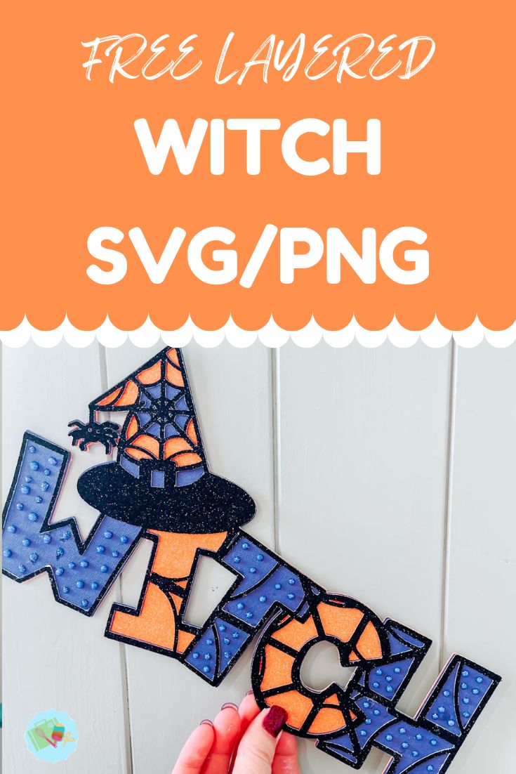 Free SVG PNG Layered Witch for Cricut and Silhouette